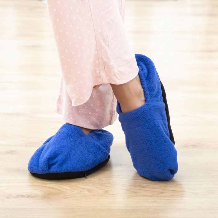 Zapatillas de Casa Calentables en Microondas InnovaGoods Azul 6 Zapatillas de Casa Calentables en Microondas InnovaGoods Azul 6