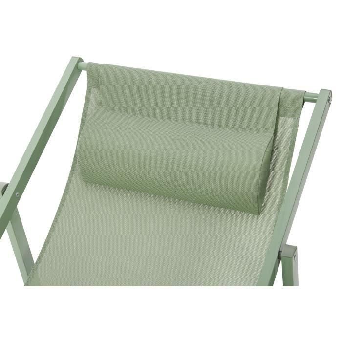Tumbona PAROS - Estructura de acero - L 63 x P 104 x A 85 cm Verde caqui 5 Tumbona PAROS - Estructura de acero - L 63 x P 104 x A 85 cm Verde caqui 5