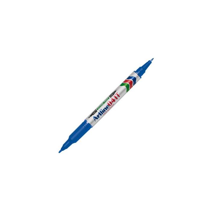 Rotulador Artline Marcador Permanente Ek-041T Azul Doble Punta 0.4 Y 1.0 mm 12 unidades