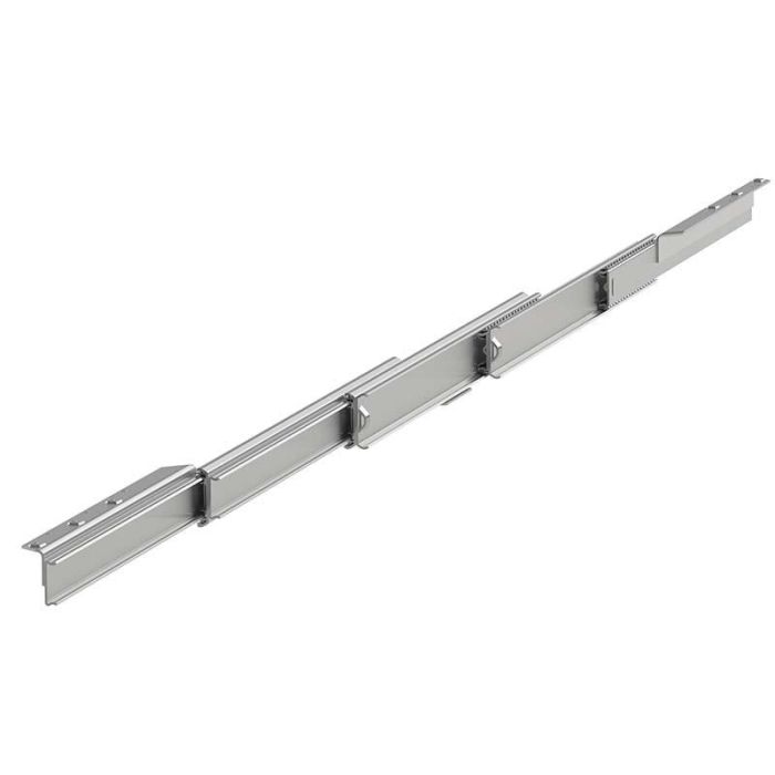 Pottker H50 Guía Bidireccional de 50mm para Mesas Extensibles Sin Bastidor, Carga 90Kg, Acero Zincado, 660mm Cerrada, 3 Tableros