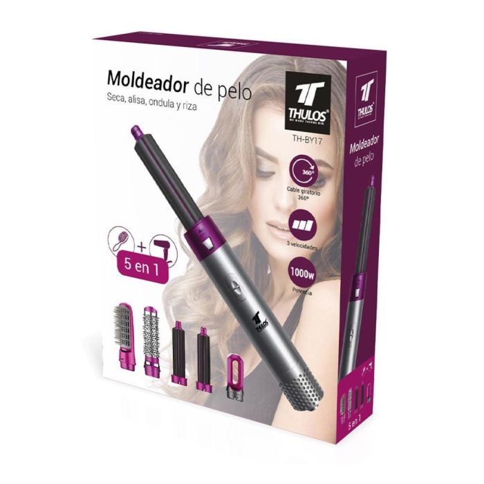 Thulos Moldeador Pelo 5 En 1 TH-BY17 - Seca y Moldea, 3 Velocidades, 5 Cabezales Incluidos 6 Thulos Moldeador Pelo 5 En 1 TH-BY17 - Seca y Moldea, 3 Velocidades, 5 Cabezales Incluidos 6