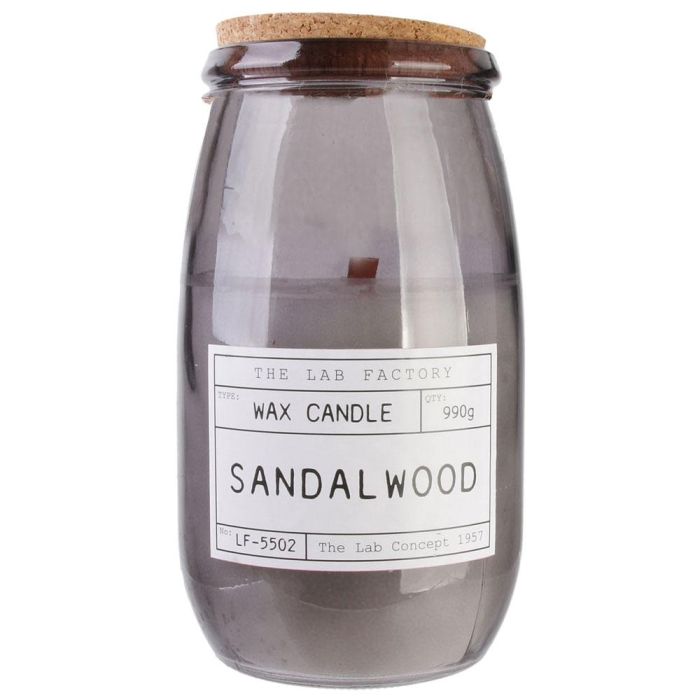 Home Deco Factory Vela Tarro Mecha Madera 990 Apothicaire Fresh Cotton Sandal Wood Bote Cristal Corcho 990g 110h 1