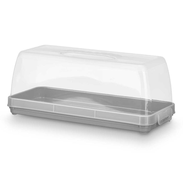 Portatarta Rectangular Asa Gris Leknes 36X15CM (12 Unidades) 1 Portatarta Rectangular Asa Gris Leknes 36X15CM (12 Unidades) 1