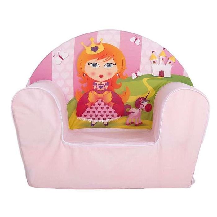 Creaciones Llopis Sillón Infantil Princesa para Niñas de Poliéster 44x34x53 cm, Edad Recomendada +3 Años, No Requiere Montaje