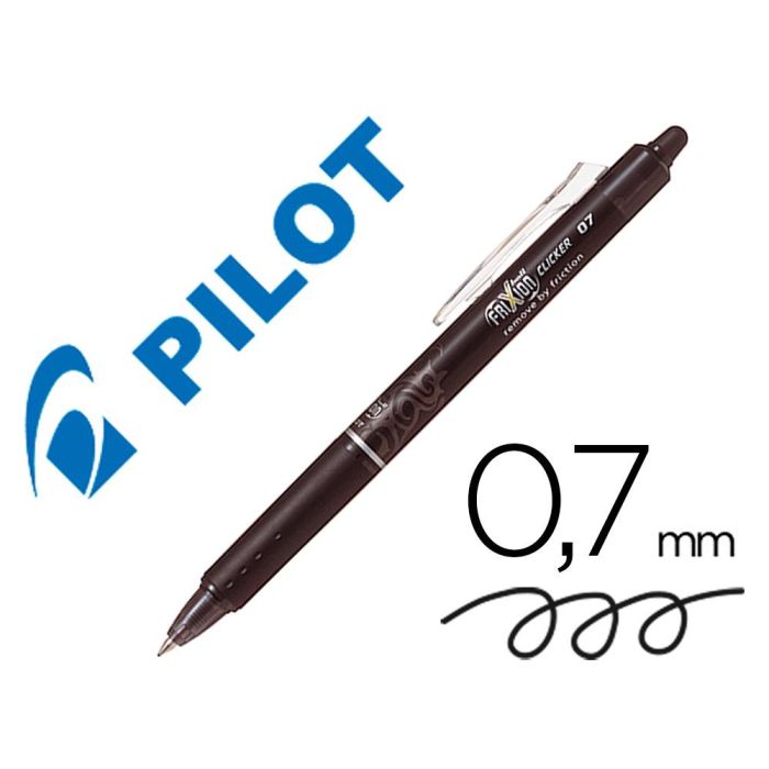 Boligrafo Pilot Frixion Clicker Borrable 0,7 mm Color Negro 12 unidades