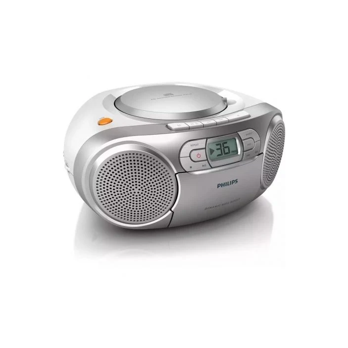 Philips Radio CD AZ127/12 2W con Cable y a Pilas Gris