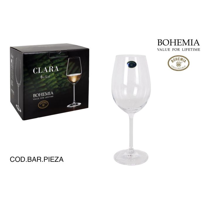 Set 6 Copas Vino Blanco Bohemia 350 cc Clara (4 Cajas) Set 6 Copas Vino Blanco Bohemia 350 cc Clara (4 Cajas)