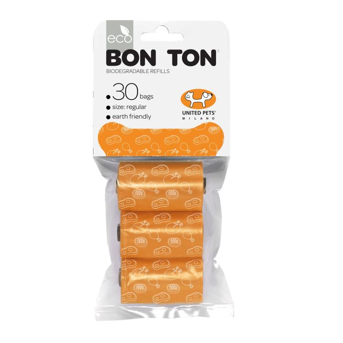 United Pets Recambio Bolsas Biodegradables Bon Ton Regular Naranja 3x10 Unidades