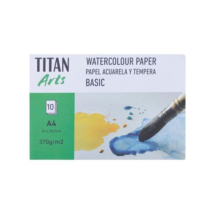 Titan Arts Papel Acuarela Y Témpera Basic A4 10H 370 Gr