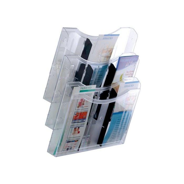 Soporte Mural De 3 Bandeja A4 Horizontal Archiplay Transp.