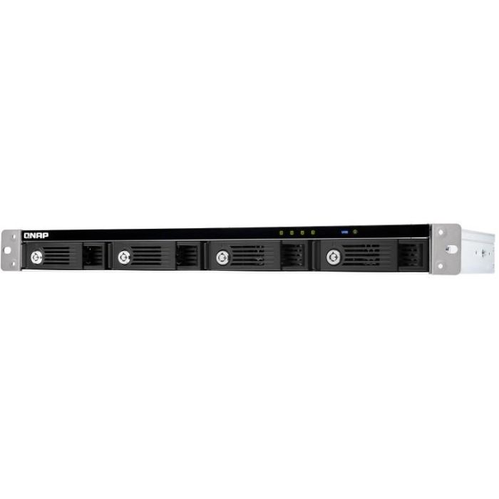 QNAP TR-004U Carcasa Externa de Rack 1U 4 Bahías para HDD/SSD 2.5/3.5" SATA, USB-C 3.2 Gen 1, RAID, Hot-Swap