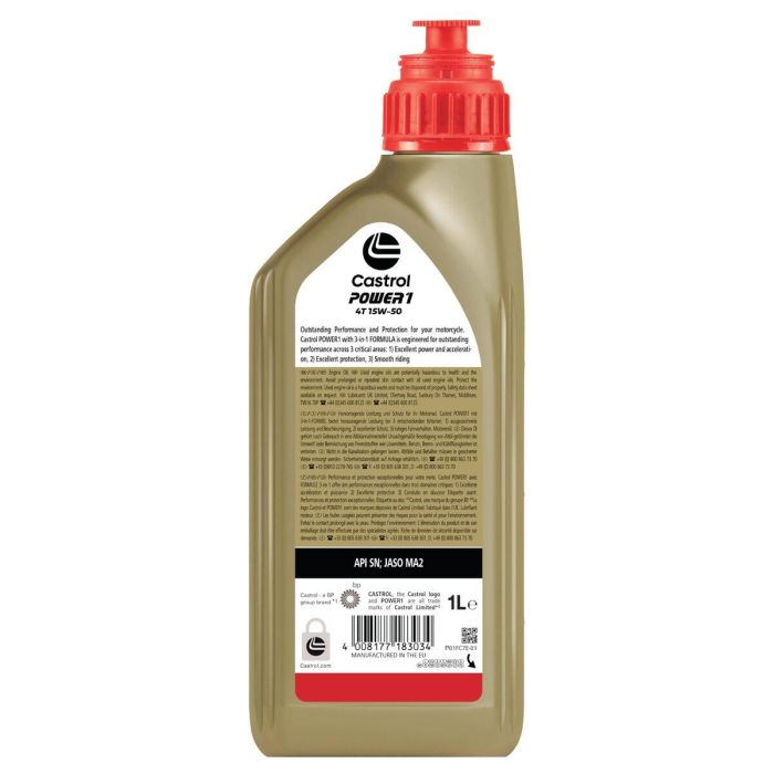 Castrol Aceite de motor Power1 4T 15W-50 1L 4 Castrol Aceite de motor Power1 4T 15W-50 1L 4