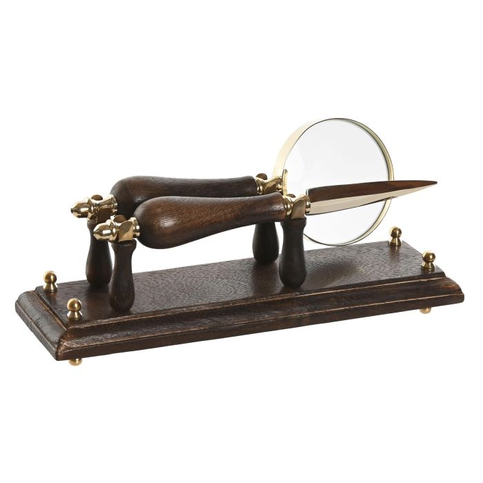 Lupa De Mano Vintage DKD Home Decor Marron Oscuro Dorado 7 x 11 x 25 cm Set de 2 Lupa De Mano Vintage DKD Home Decor Marron Oscuro Dorado 7 x 11 x 25 cm Set de 2