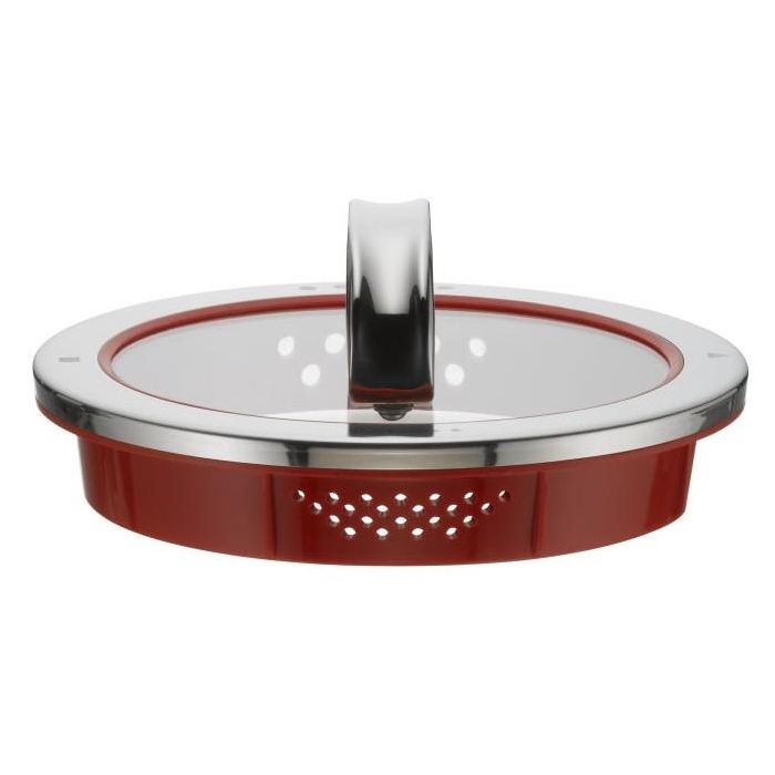 WMF 8900541245 Tapa de Cristal Function4 para Cacerola, Roja y Acero Inoxidable, 16 cm de Diámetro 2