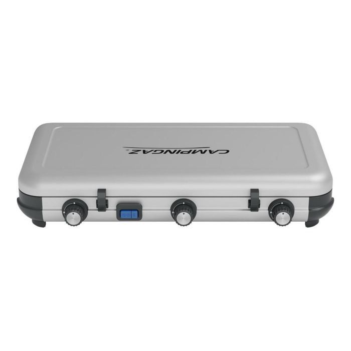 CAMPINGAZ Camping Kitchen 2 MULTI COOK - Hornillo plegable 2 zonas con capa antiadherente, Butano/Propano, 5.4 kg, Negro/Acero