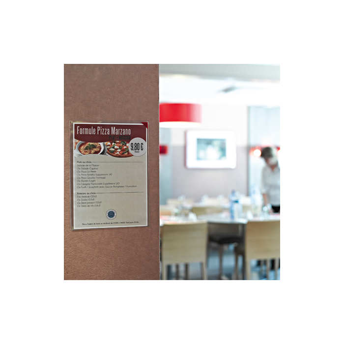 Djois Portacatalogos funda de presentacion adhesiva removible DIN A4 con esquina magnetica capacidad 10 hojas pack 5 unidades 2