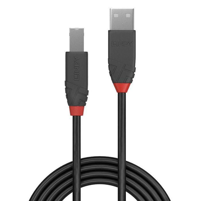 Lindy Cable USB 2.0 Tipo A a B Anthra Line 1m para Conexiones Profesionales - 480Mbps, Doble Apantallamiento, Oro 1
