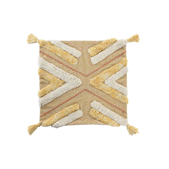 DKD Home Decor Funda Cojín Amarilla de Poliéster 50x50 cm con Cremallera 4