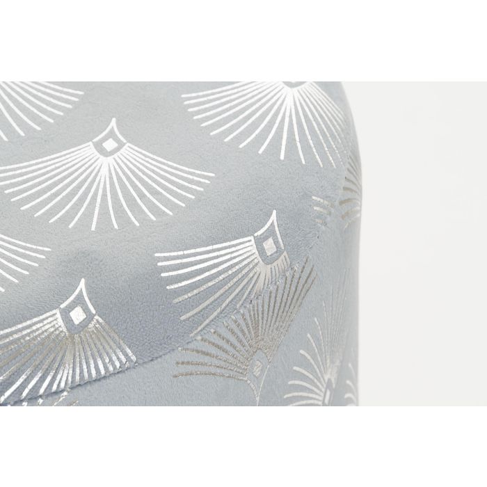 DKD Home Decor Reposapiés Glam para Salón Dormitorio en Poliéster y Metal, Azul y Dorado, 35 cm Largo x 35 cm Ancho x 43 cm Alto 2