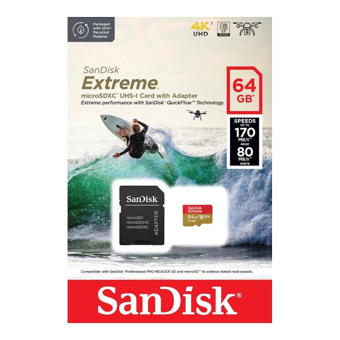 Sandisk Extreme 64 GB Microsdxc Uhs-I Class 10 Sandisk Extreme 64 GB Microsdxc Uhs-I Class 10