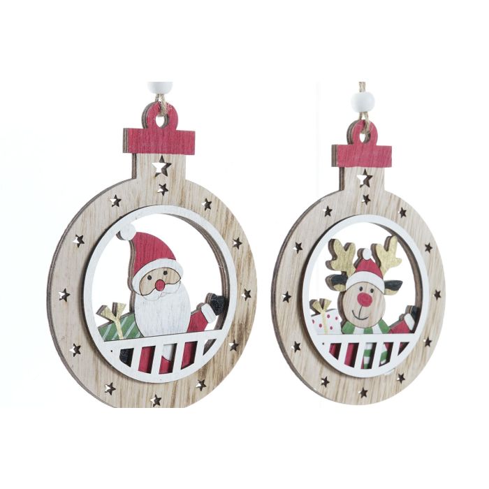 DKD Home Decor Decoración Colgante Navidad Tradicional MDF Cuerda Natural Rojo Figuras Reno Papa Noel Surtido 0.5x13x10 cm (12 Unidades) 1 DKD Home Decor Decoración Colgante Navidad Tradicional MDF Cuerda Natural Rojo Figuras Reno Papa Noel Surtido 0.5x13x10 cm (12 Unidades) 1