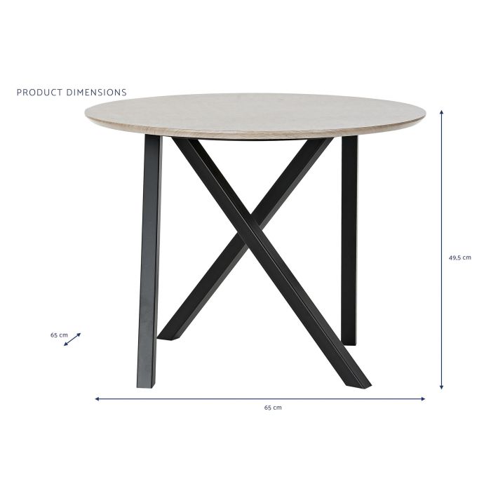 DKD Home Decor Mesita Auxiliar Loft Marron Claro Negro 65 x 49.5 x 65 cm 3 DKD Home Decor Mesita Auxiliar Loft Marron Claro Negro 65 x 49.5 x 65 cm 3