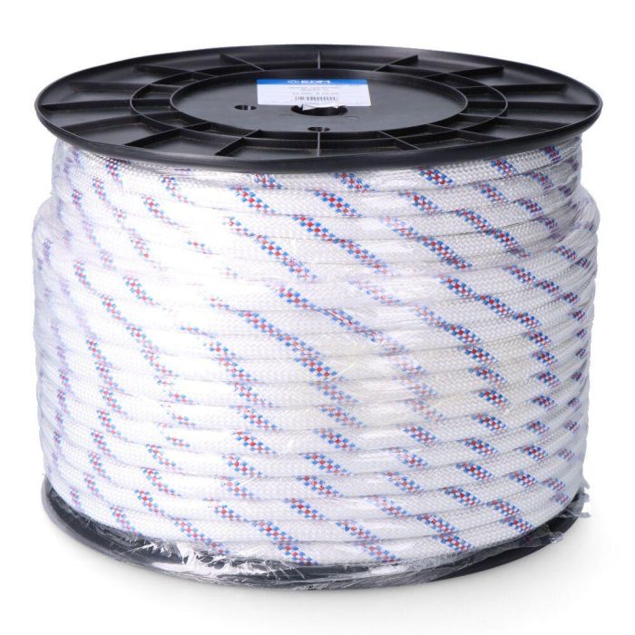 Edm Cuerda Driza Trenzado Poliéster Blanco Distintivo, Calibre 12 mm x 100 m, Resistencia 1000 kg 2