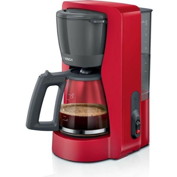 Cafetera de filtro - BOSCH - TKA2M114 MyMoment - Roja - Capacidad 1,25L - Jarra de cristal - Sistema antigoteo Cafetera de filtro - BOSCH - TKA2M114 MyMoment - Roja - Capacidad 1,25L - Jarra de cristal - Sistema antigoteo