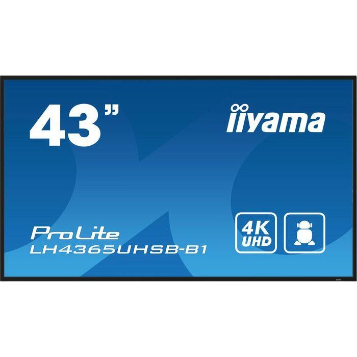 iiyama LH4365UHSB-B1 Monitor Profesional 43" 4K UHD IPS 3840x2160 8ms 60Hz Wi-Fi Altavoces Negro 1