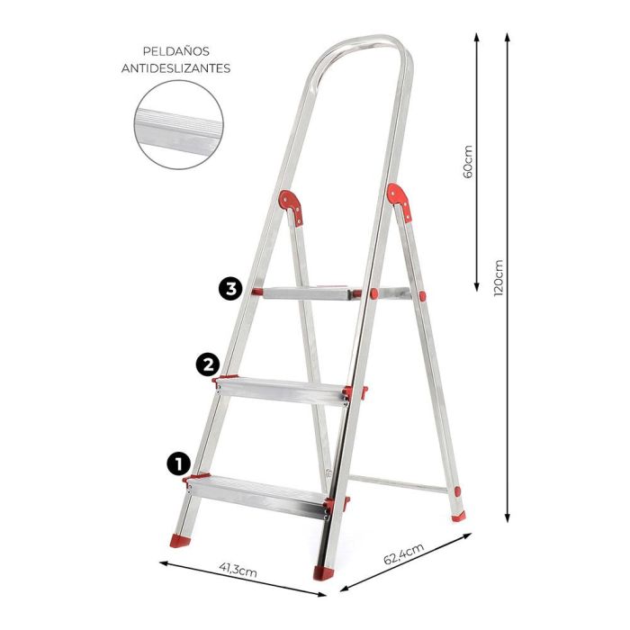 Escalera unica 3 peldaños 59 cm 6