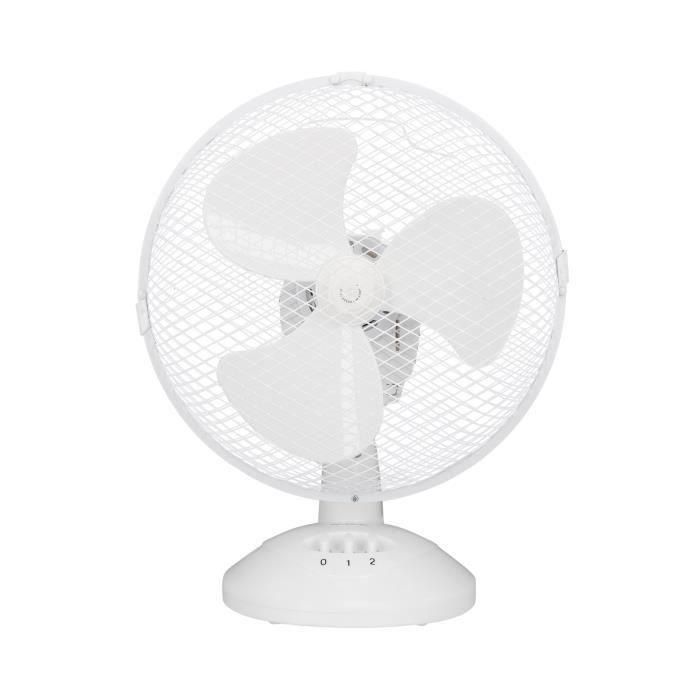 Ventilador de mesa OCEANIC - 30W - Diámetro 23 cm - 2 velocidades - Oscilante - Blanco