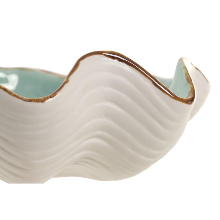 DKD Home Decor Hangzhou design 26a Centro Mesa Mediterraneo Turquesa Azul Gres 21 x 8 x 26 cm (2 Unidades)