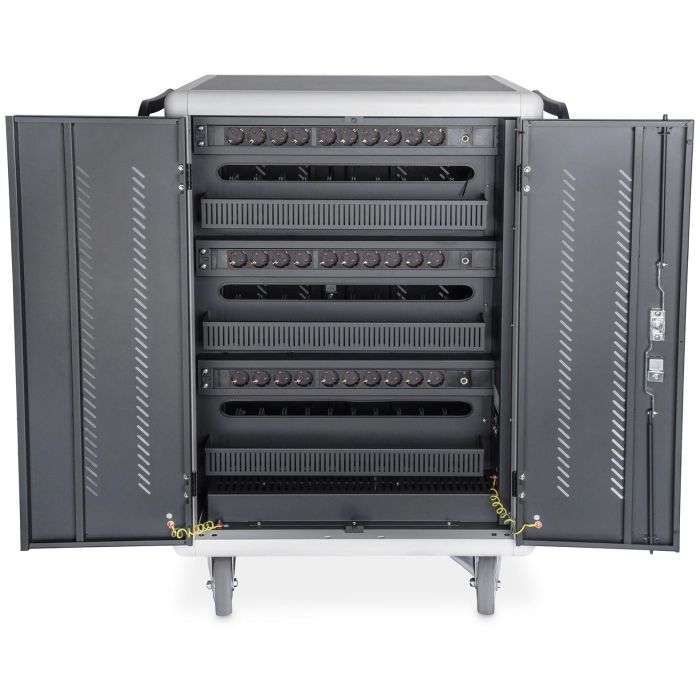 Digitus Armario de Carga Móvil para 30 Notebooks/Tablets hasta 15.6", Sincronización de Datos, UV-C, USB-A, Carro de Gestión y Carga, Negro 6