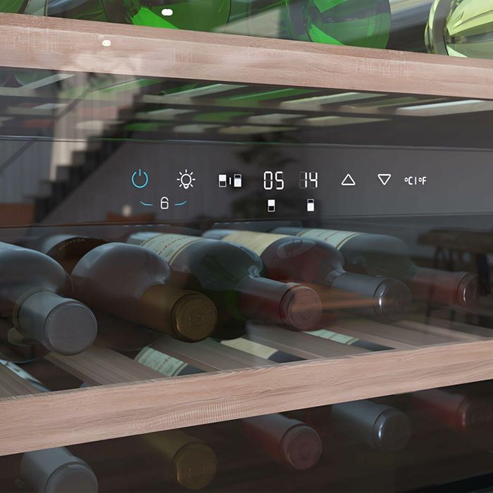 Cecotec Vinoteca integrable 36 botellas Duo 36000 Touch doble zona negro cristal LED 20