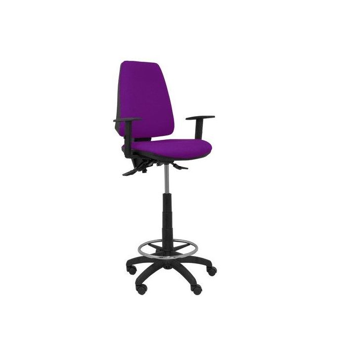 Taburete Piqueras Y Crespo Elche S Brazos Regulables Ergonomico Mecanismo Asincro Regulable En Altura Aro Reposapies Cromado Ruedas Nailon Asiento Y Respaldo Tapizados Bali Morado