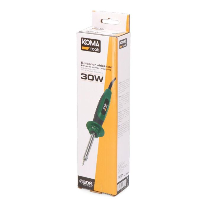 Koma Tools S-30 Soldador tipo lápiz 30W 230V, punta 3.8mm, 430°C máx., calentamiento rápido, empuñadura suave, soporte incluido 3