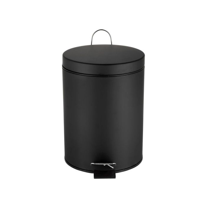 Confortime Cubo Basura Metal con Pedal 5 Lt Negro 5
