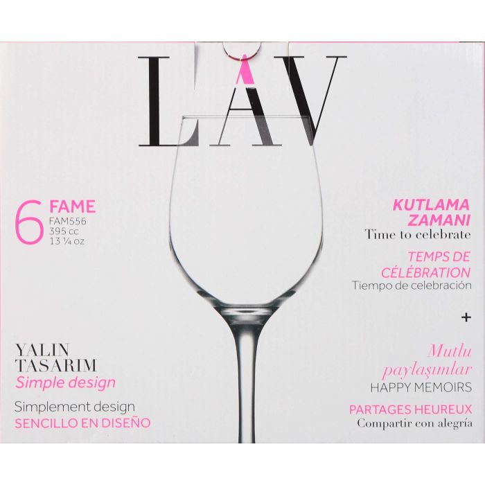Set de 6 copas para vino y agua 395 cc FAME - Lav (4 Cajas) 1 Set de 6 copas para vino y agua 395 cc FAME - Lav (4 Cajas) 1