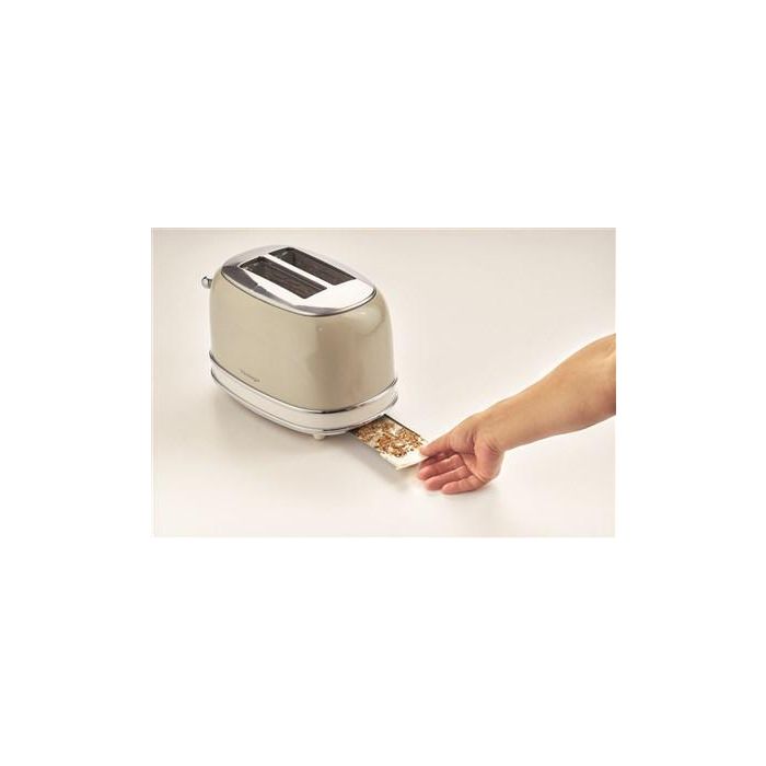 Ariete 155/13 Tostador Vintage de 2 Ranuras Color Beige con Selector de Tueste y Bandeja Recogemigas 4