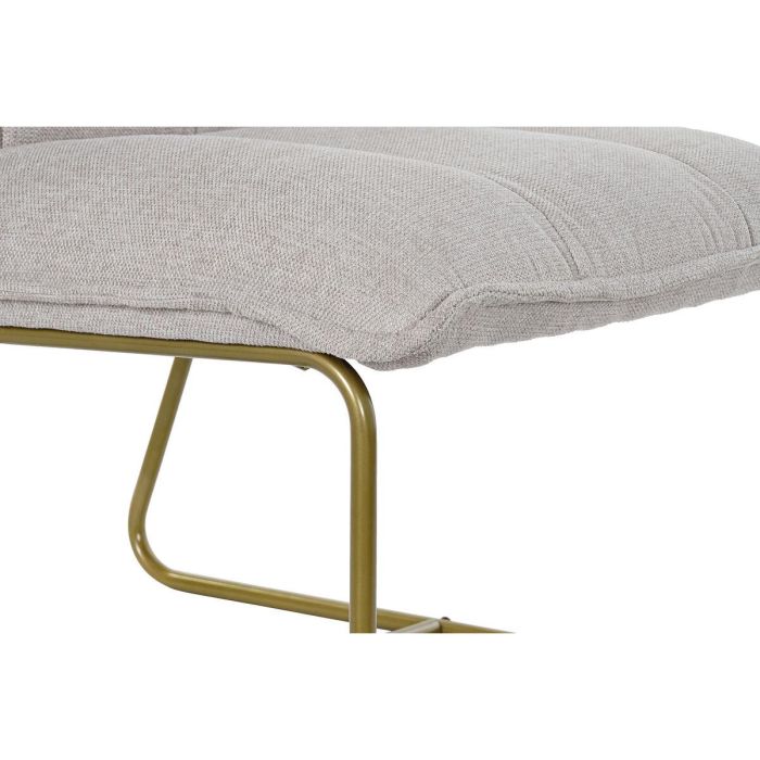 Sillón DKD Home Decor Beige Dorado Metal Poliéster (66 x 71 x 77 cm) 2