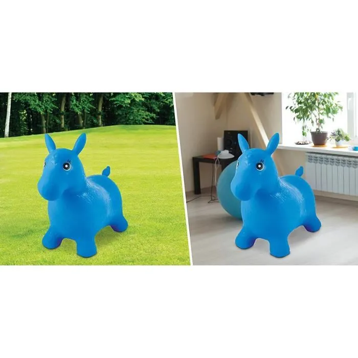 Lexibook Caballo de Salto Inflable Azul Mixto para Niños a Partir de 3 Años 2