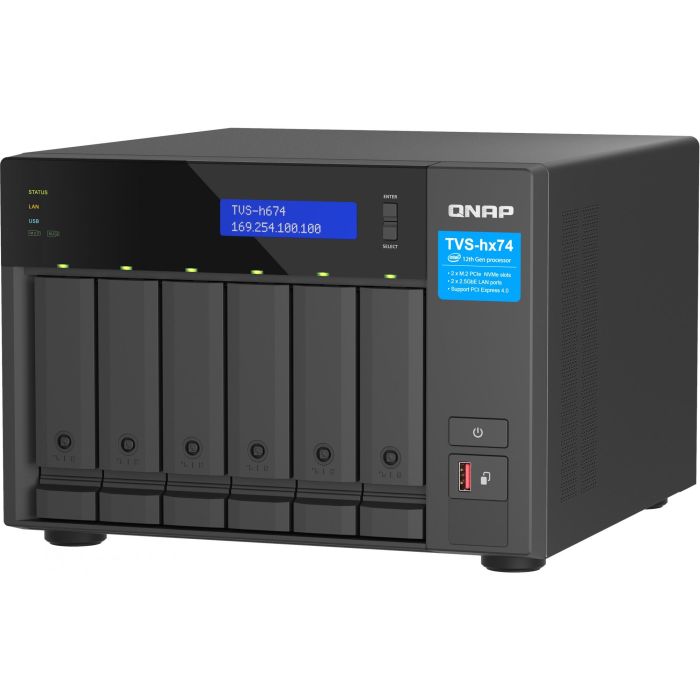 QNAP TVS-h674T-i5-32G NAS 6 Bahías Intel Core i5-12400 6-core/12-thread 32GB DDR4 4 QNAP TVS-h674T-i5-32G NAS 6 Bahías Intel Core i5-12400 6-core/12-thread 32GB DDR4 4