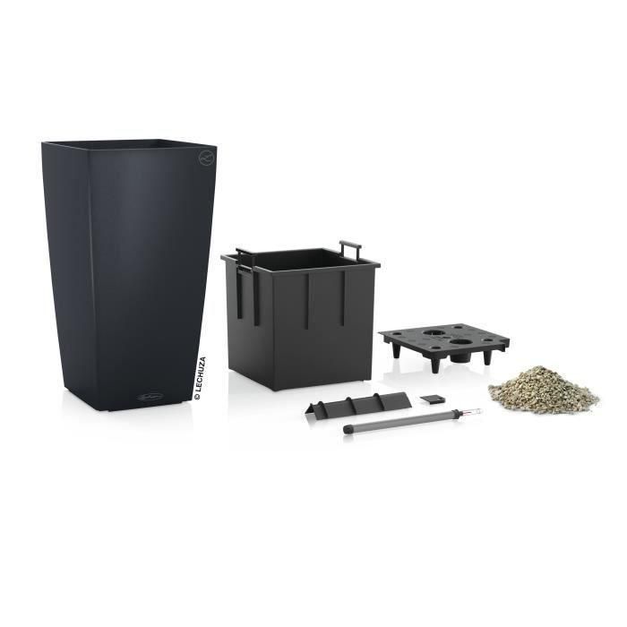 Lechuza 13158 Jardinera Cubico Color 40 Todo en Uno. Maceta de auto-riego con indicador de nivel de agua, color Pizarra 421429 2