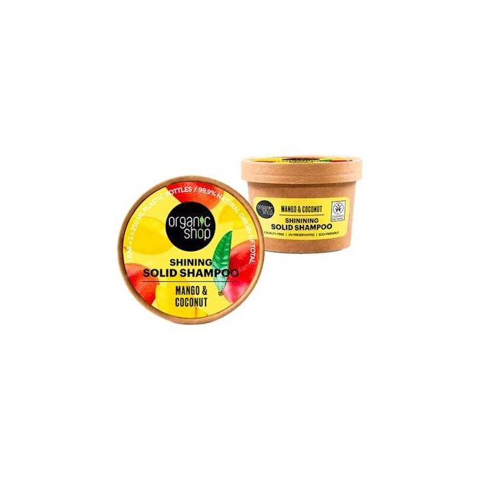 ORGANIC SHOP Champú Sólido de Brillo con Mango y Coco, 60 g