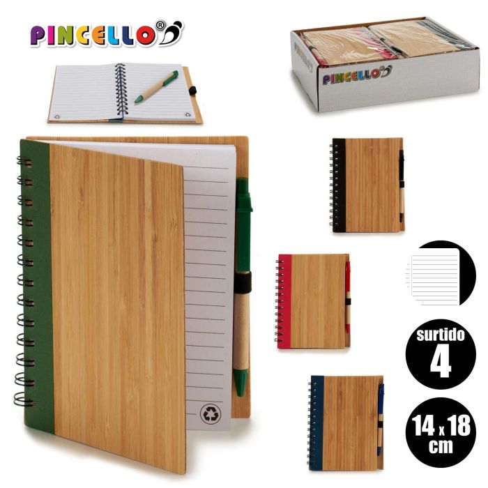 Libreta 14X18Cm Bambu Surtidos Col 140 Pags Pincello (24 Unidades) 3 Libreta 14X18Cm Bambu Surtidos Col 140 Pags Pincello (24 Unidades) 3