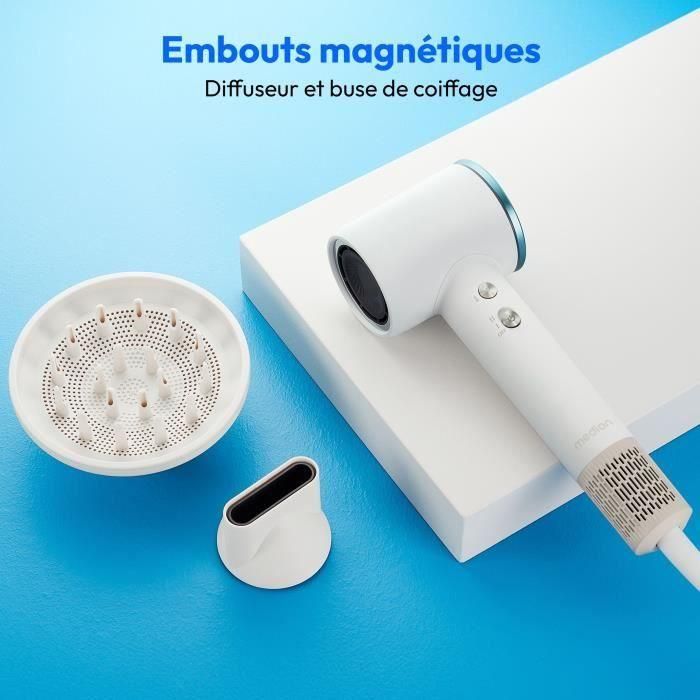 Secador de pelo - MEDION - MD19983 - 1600 W - 2 velocidades - 85°C - Diseño LED - Blanco 4 Secador de pelo - MEDION - MD19983 - 1600 W - 2 velocidades - 85°C - Diseño LED - Blanco 4