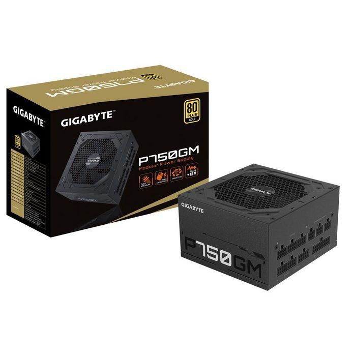 Gigabyte P750GM Fuente de Alimentación PC 750W 80 PLUS Gold Certificada, Modular, PFC Activo, Ventilador 120mm HYB 6