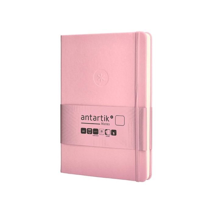 Cuaderno Con Gomilla Antartik Notes Tapa Dura A5 Hojas Lisas Rosa Pastel 100 Hojas 80 gr Fsc 3