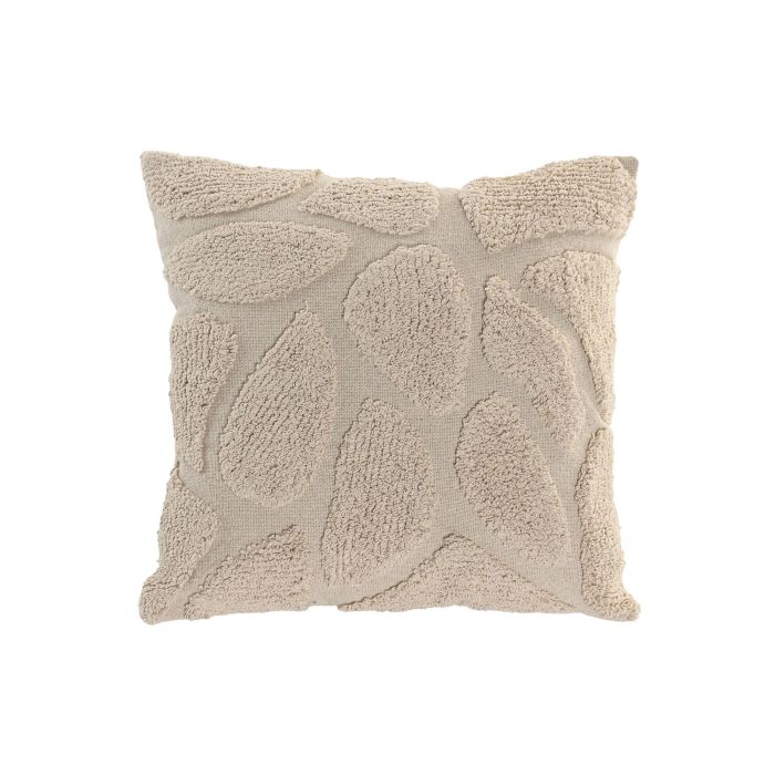 DKD Home Decor Cojín Boho de Algodón Crudo 45x45 cm, Hecho a Mano, con Cremallera - Pack 2