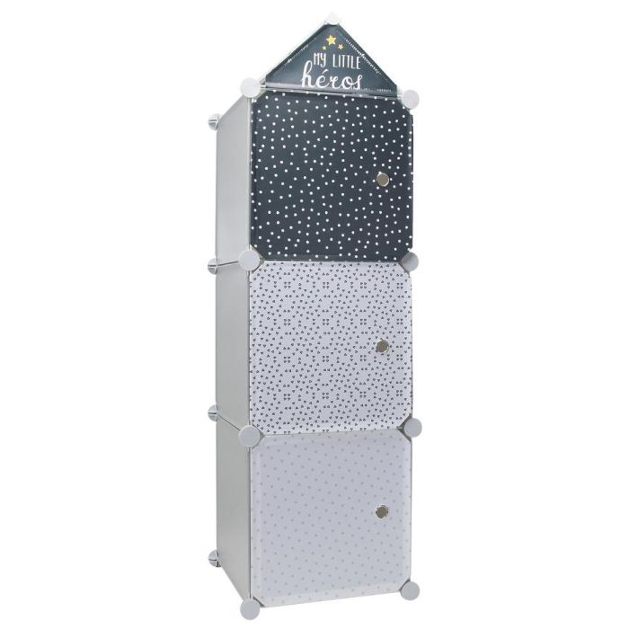 Home Deco Kids Estantería Modular 3 Cubos Azul con Puerta My little Héros 34x32x110 cm 2